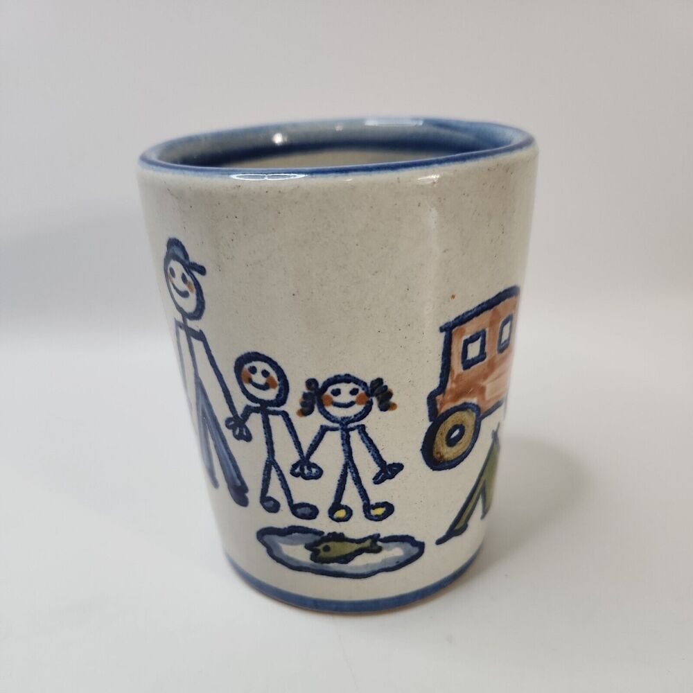 Louisville Stoneware Pottery I Luv You Dad Coffee Mug Child’s Drawing Cup USA - Picture 2 of 9